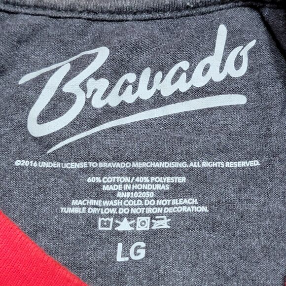 Bravado SS Dark Grey w/ Red Trim Tee "Guns N' Roses" Cross - Size Large - Picture 4 of 4